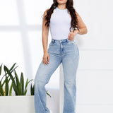 STRAIGHT JEAN STRECH CON PINZAS LATERALES